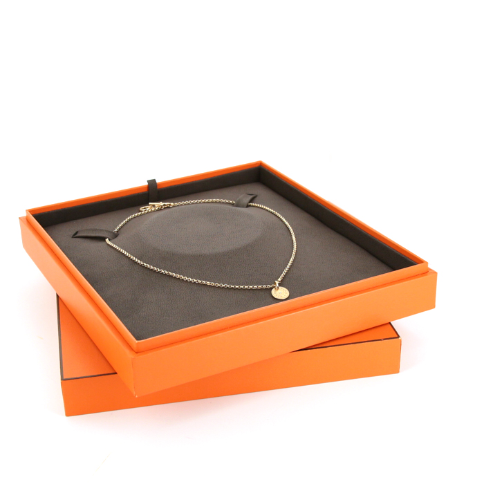 Hermès Gambade Clou de Selle necklace in pink gold and diamond - Detail D2