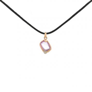 Ciondolo Pomellato Ritratto in oro rosa,  quarzo e diamanti