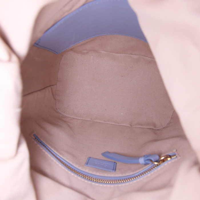 Chloé Roy shoulder bag in blue leather - Detail D3