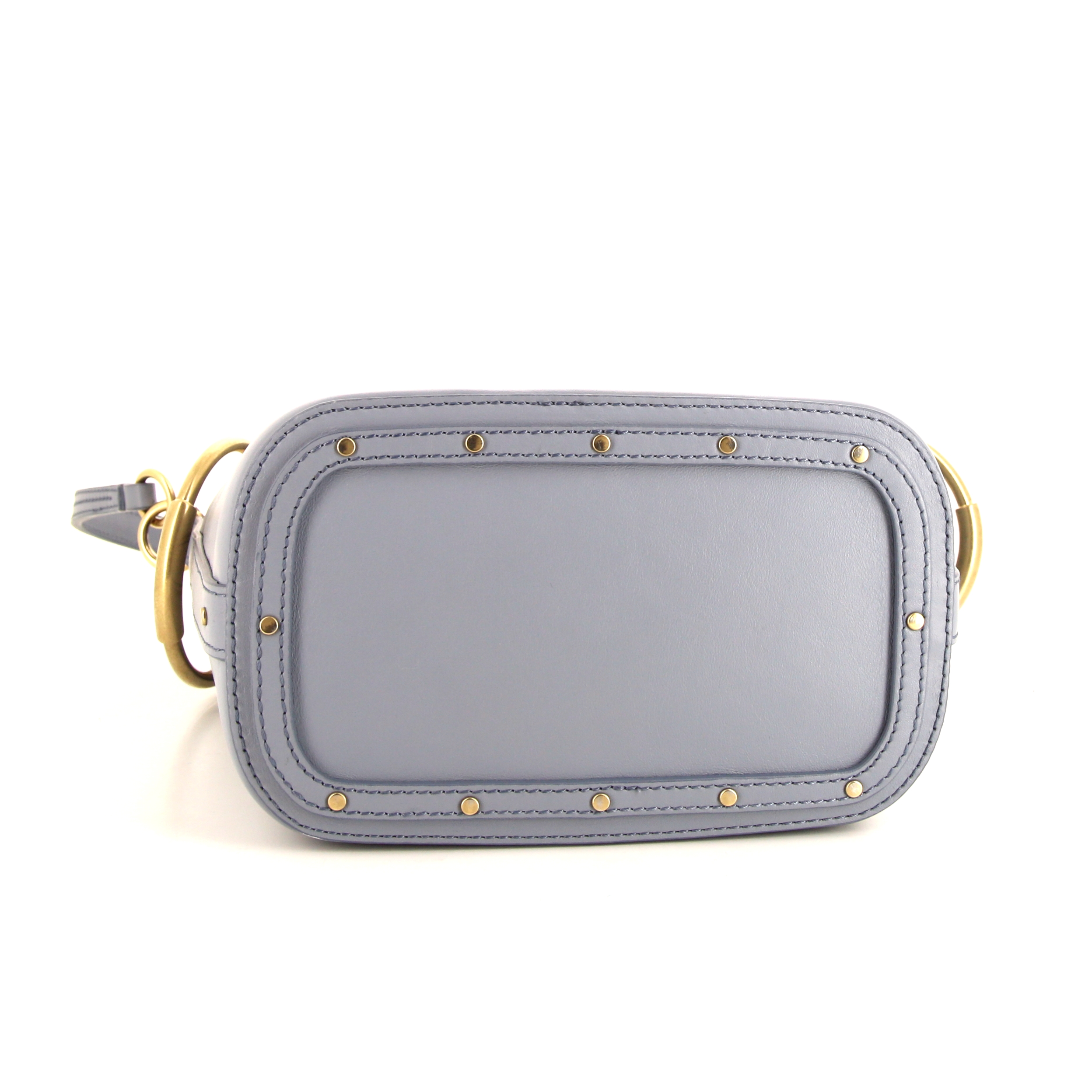 Chloé Roy shoulder bag in blue leather - Detail D5