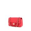 Chanel Mini Timeless shoulder bag in pink quilted leather - 00pp thumbnail