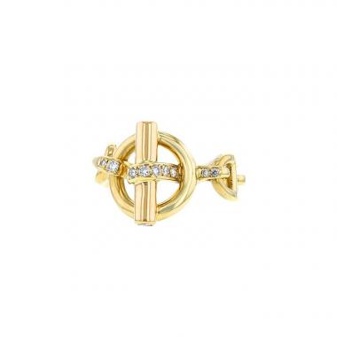 Anello mobile Hermes Chaine d'Ancre in oro giallo e diamanti