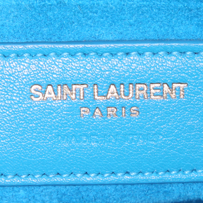 Borsa Saint Laurent Sac de jour modello piccolo in pelle blu - Detail D4