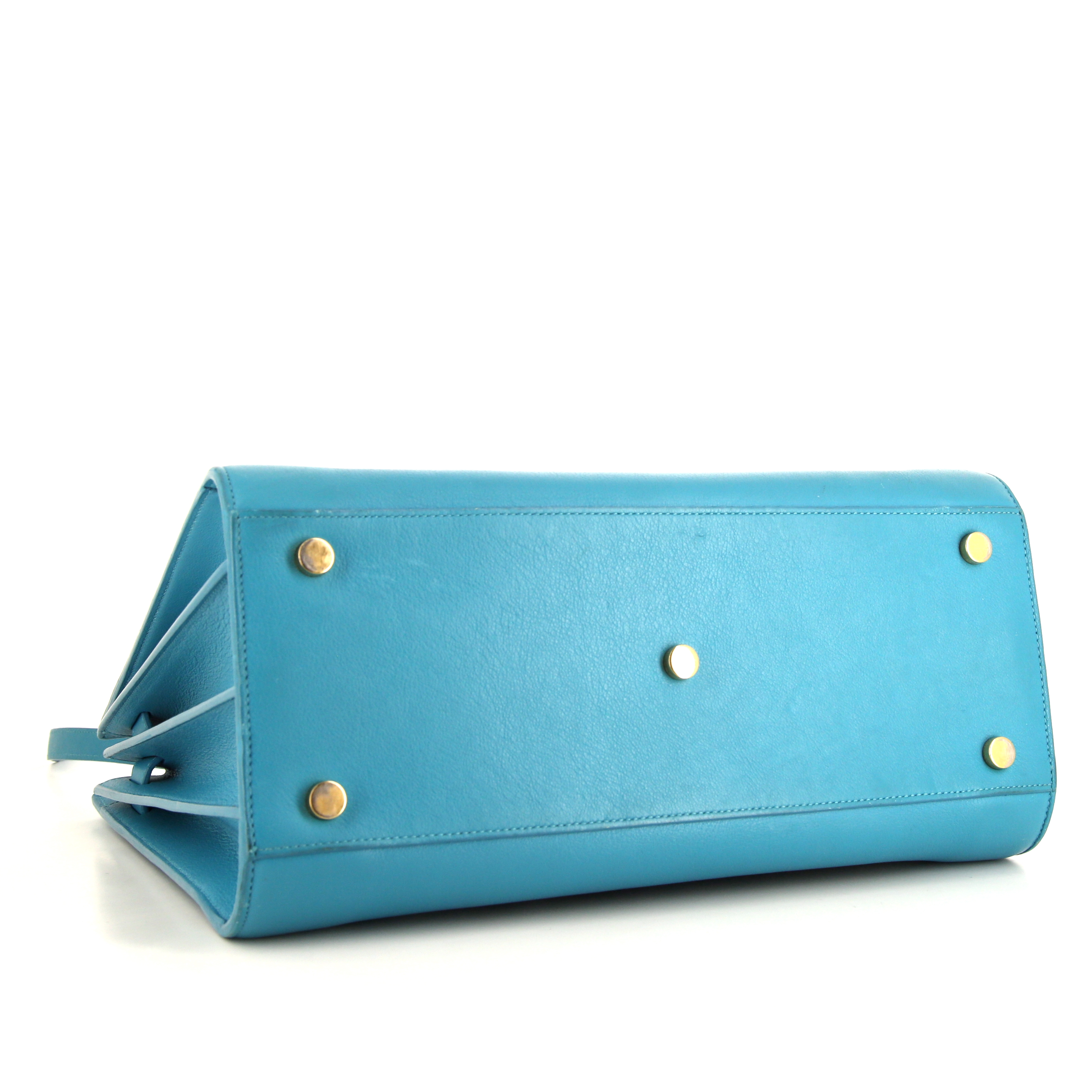 Borsa Saint Laurent Sac de jour modello piccolo in pelle blu - Detail D5