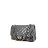 Chanel 2.55 handbag in pigeon blue patent quilted leather - 00pp thumbnail