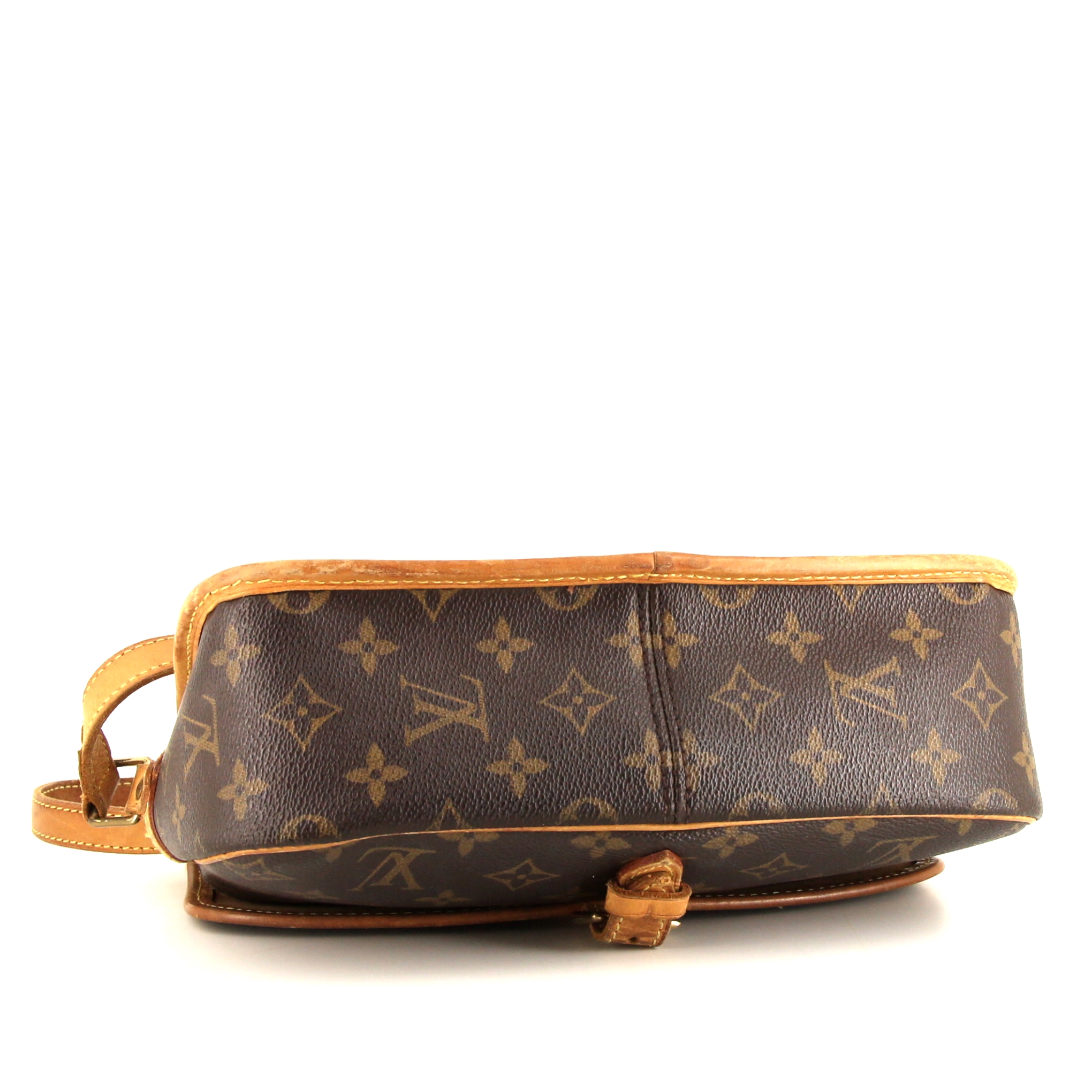 Louis Vuitton Sologne messenger bag in brown monogram canvas and natural leather - Detail D4