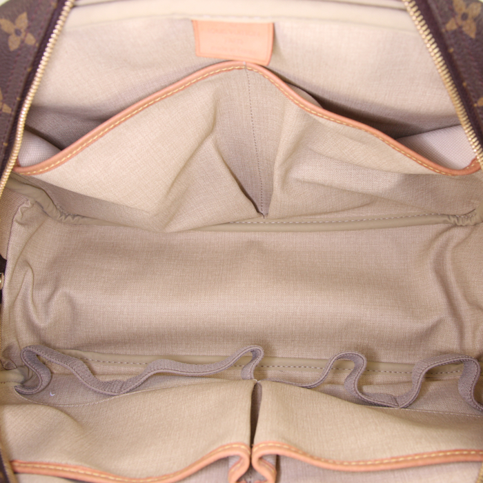 Louis Vuitton Deauville handbag in brown monogram canvas and natural leather - Detail D2
