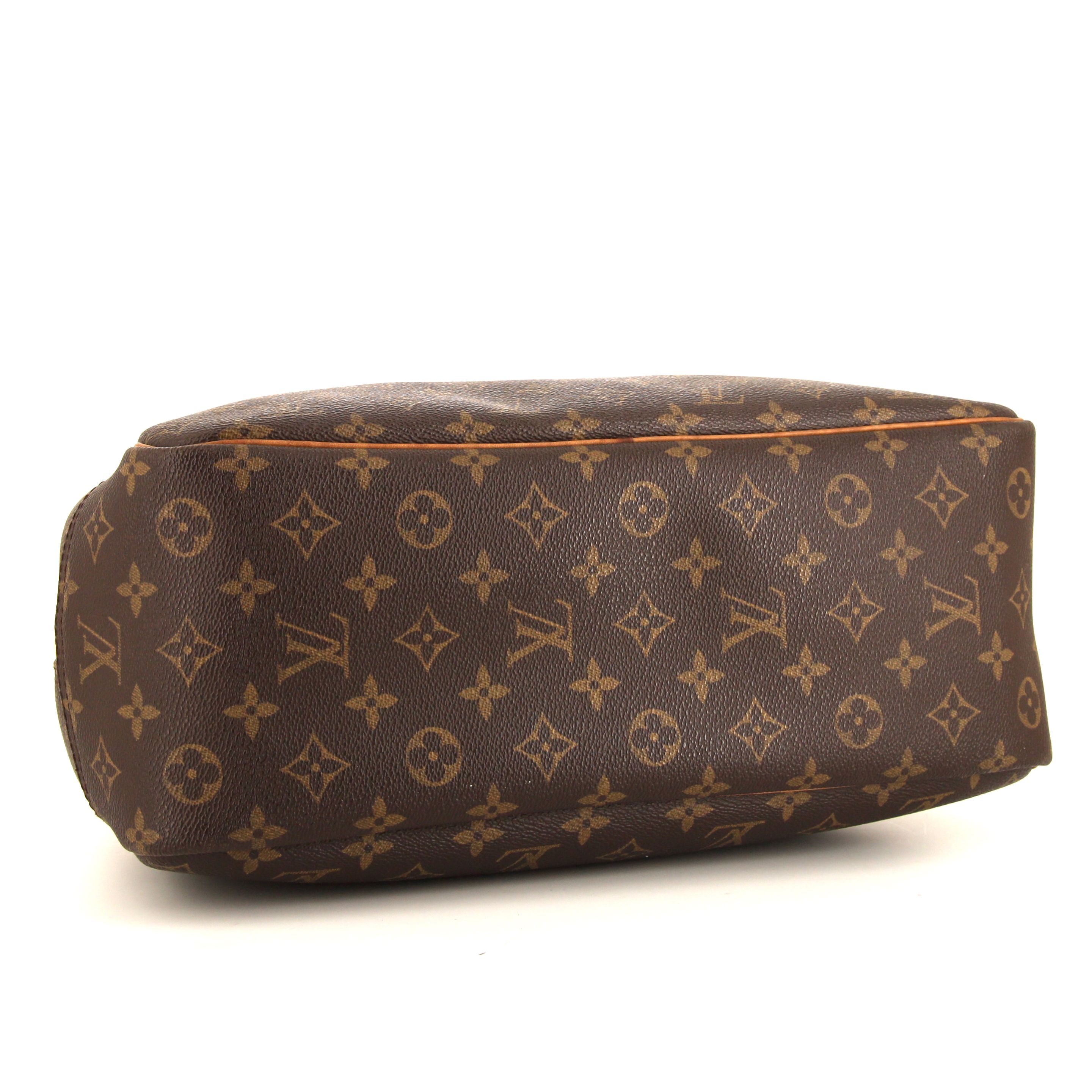 Louis Vuitton Deauville handbag in brown monogram canvas and natural leather - Detail D4