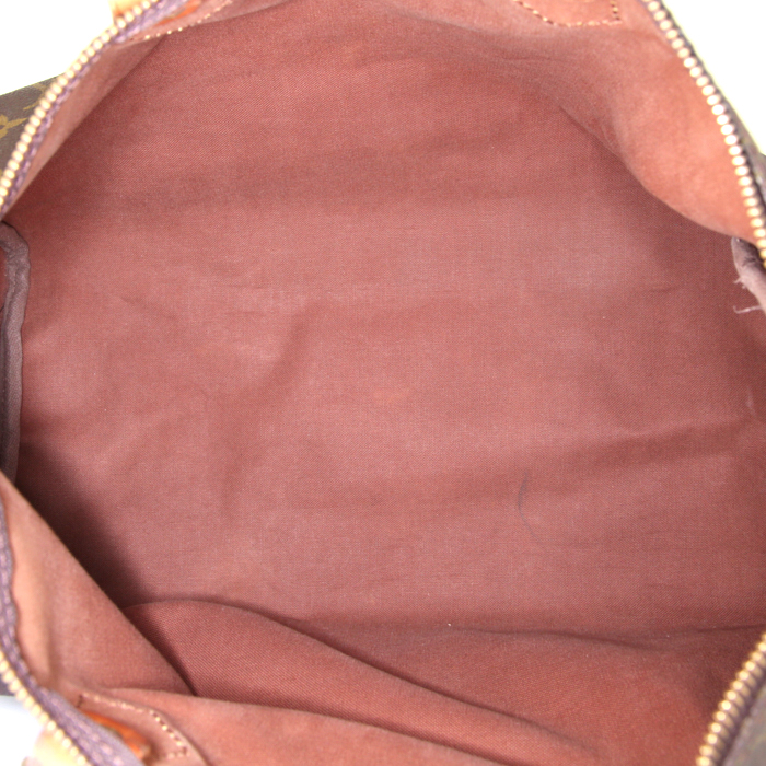 Sac à main Louis Vuitton Speedy 35 en toile monogram et cuir naturel - Detail D2