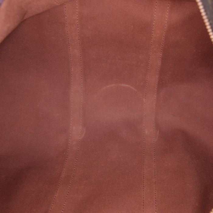 Louis Vuitton  Keepall 50 travel bag  in brown monogram canvas  and natural leather - Detail D2