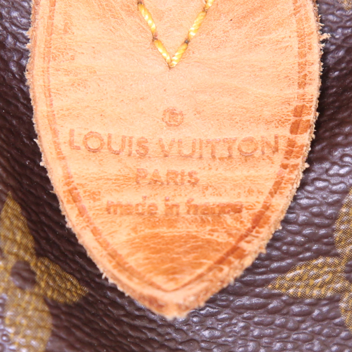 Borsa da viaggio Louis Vuitton  Keepall 50 in tela monogram marrone e pelle naturale - Detail D3