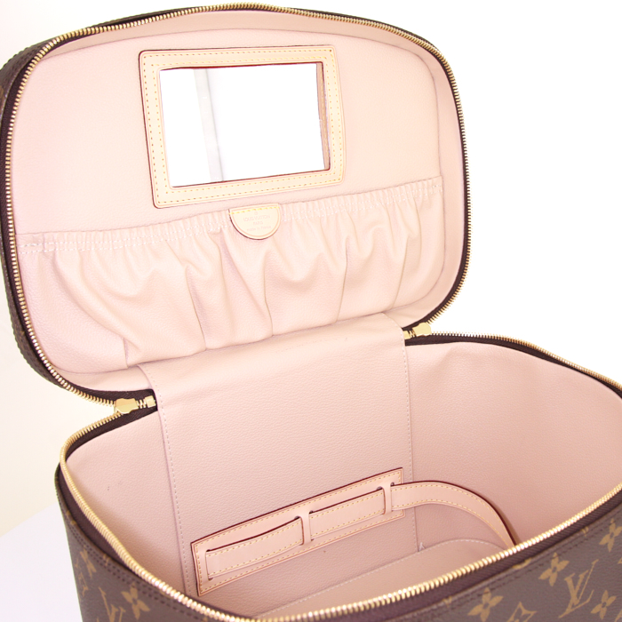 Louis Vuitton Nice vanity case in monogram canvas and natural leather - Detail D2