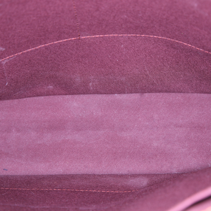 Shopping bag Louis Vuitton Louis Vuitton Sac Plat in tela a scacchi marrone e pelle marrone - Detail D2