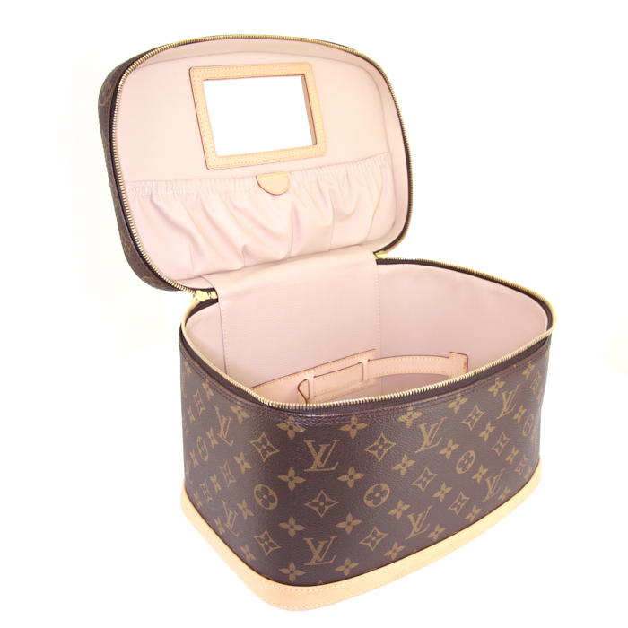 Louis Vuitton Nice vanity case in monogram canvas and natural leather - Detail D4