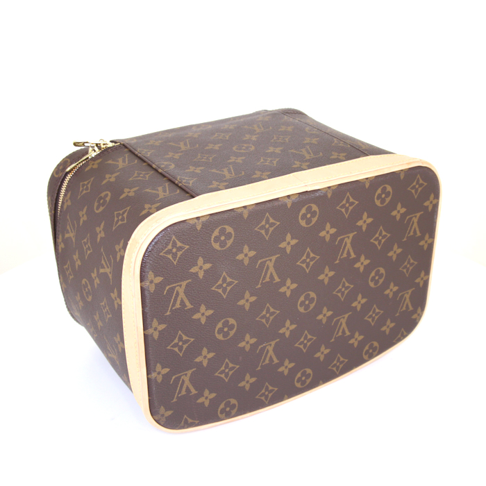 Louis Vuitton Nice vanity case in monogram canvas and natural leather - Detail D5