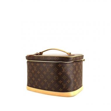 Vanity Louis Vuitton Nice en toile monogram et cuir naturel