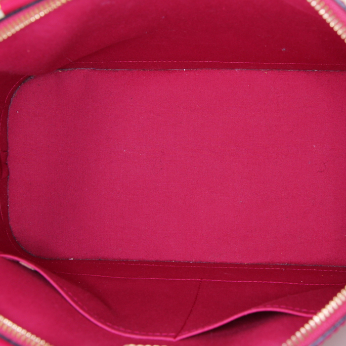 Louis Vuitton Alma medium model handbag in pink monogram patent leather - Detail D2