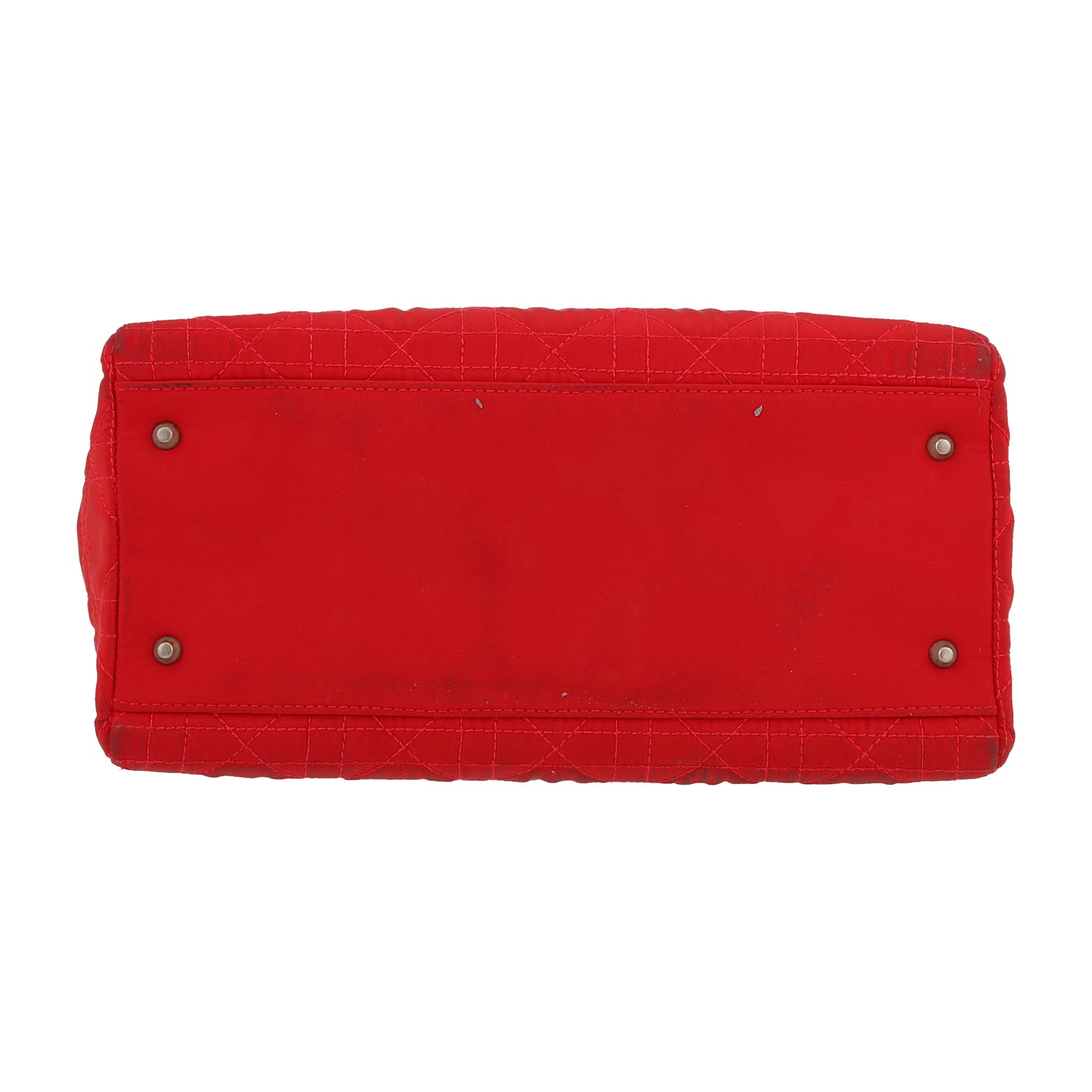 Borsa Dior  Lady Dior modello medio  in tela cannage rossa e pelle verniciata rossa - Detail D1