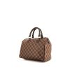 Louis Vuitton Speedy 25 cm handbag in ebene damier canvas and brown leather - 00pp thumbnail