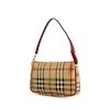 Burberry pouch in beige Haymarket canvas and red leather - 00pp thumbnail