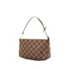Bolsito de mano Louis Vuitton Pochette accessoires en lona a cuadros marrón y cuero marrón - 00pp thumbnail