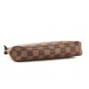Bolsito de mano Louis Vuitton Pochette accessoires en lona a cuadros marrón y cuero marrón - Detail D4 thumbnail