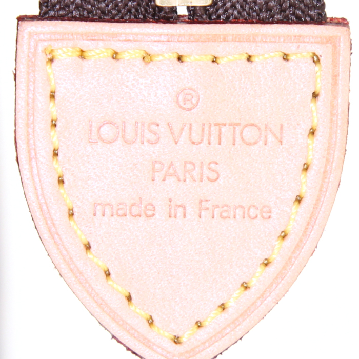 Louis Vuitton Pochette cosmétique en lona Monogram marrón y cuero natural - Detail D3