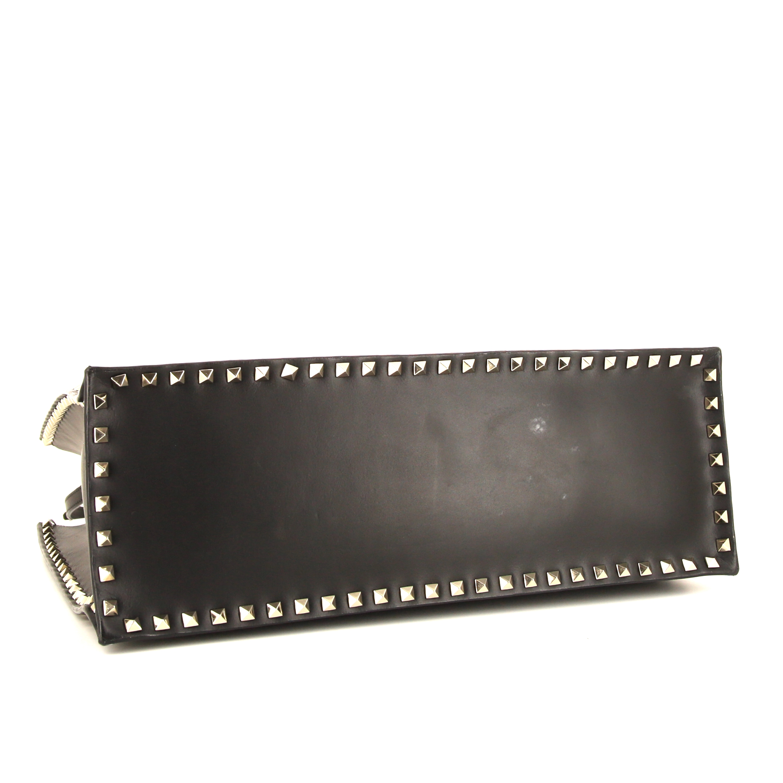 Valentino Rockstud shopping bag in black leather - Detail D5