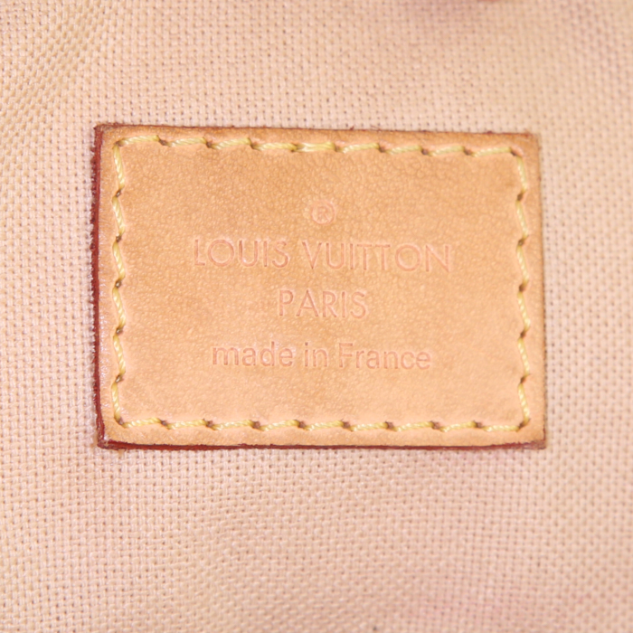 Borsa a tracolla Louis Vuitton Siracusa in tela cerata con motivo a scacchi e pelle naturale - Detail D3