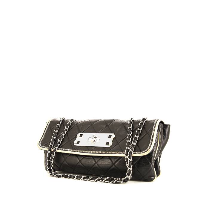 chanel black and white clutch handbag