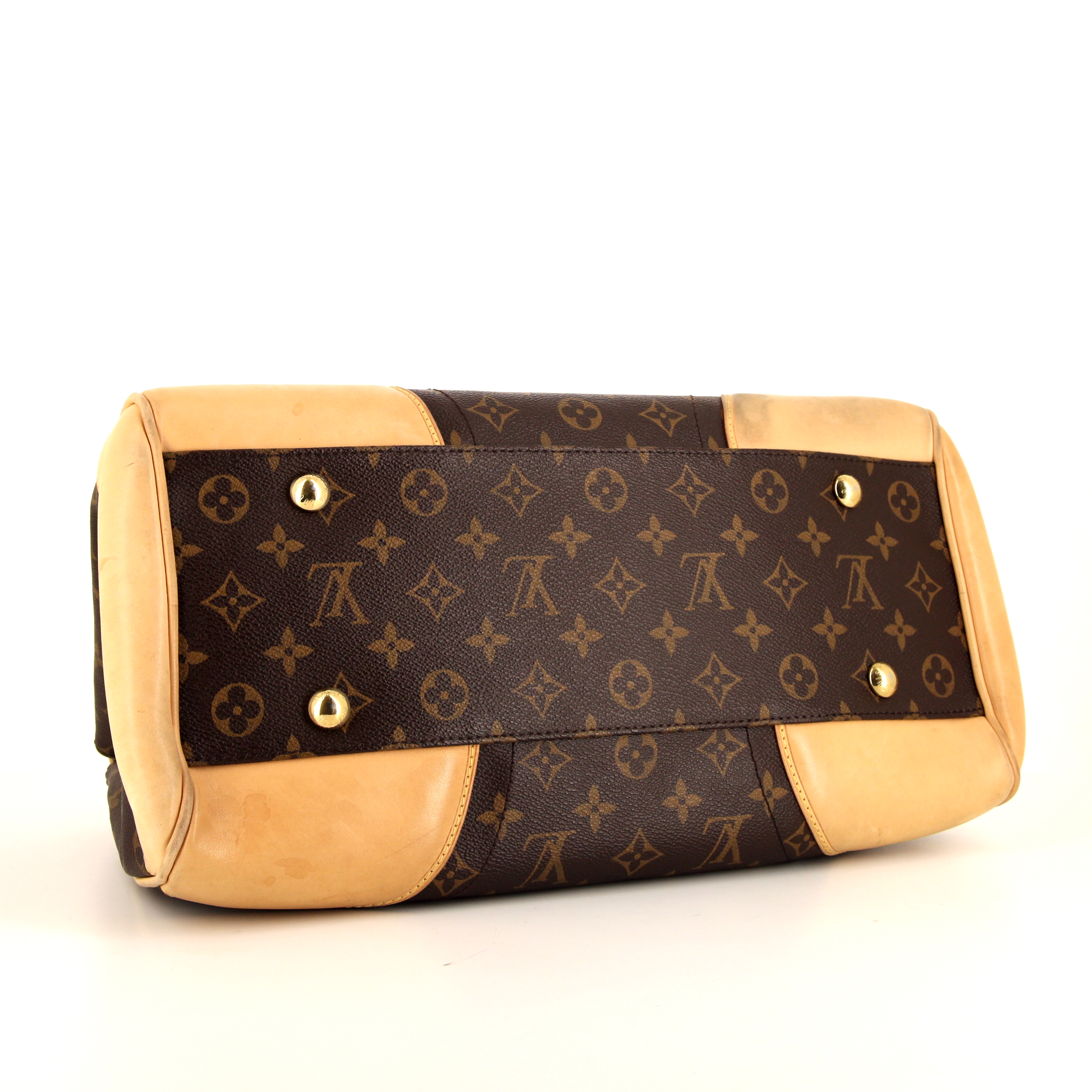 Louis Vuitton Beverly handbag in monogram canvas and natural leather - Detail D4