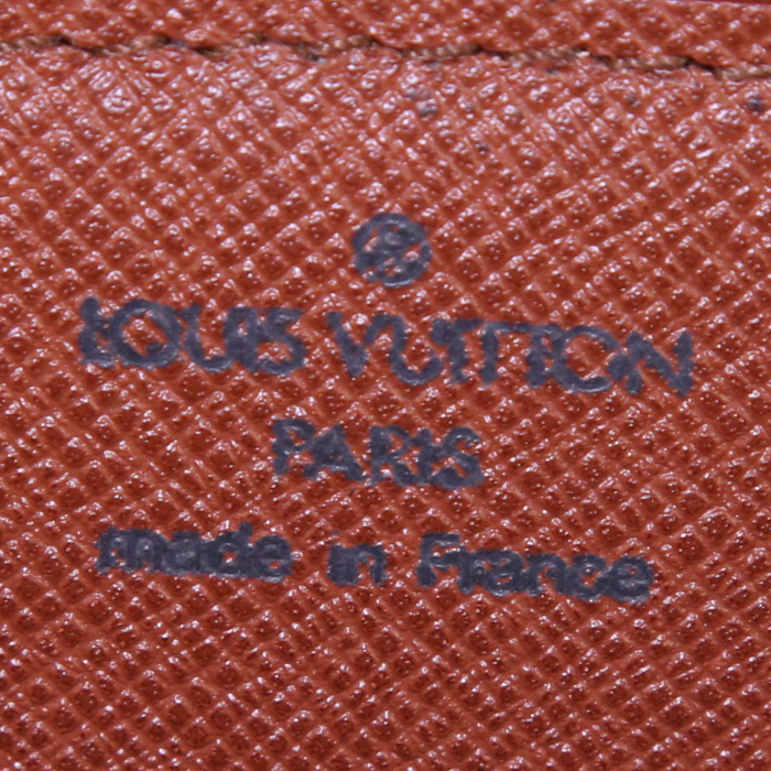 Louis Vuitton pouch in brown monogram canvas and brown leather - Detail D3