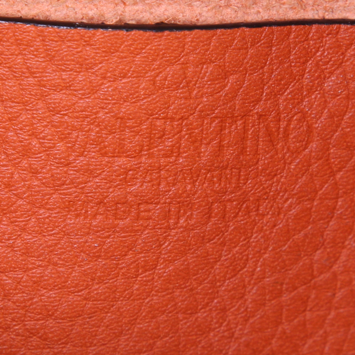 Sac bandoulière Valentino Rockstud en cuir orange - Detail D3