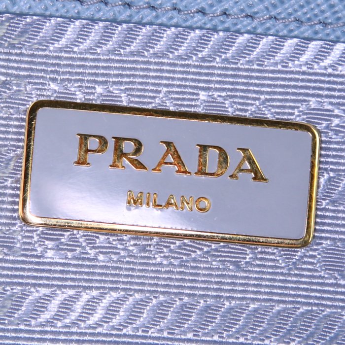 Prada Galleria handbag in blue leather - Detail D4