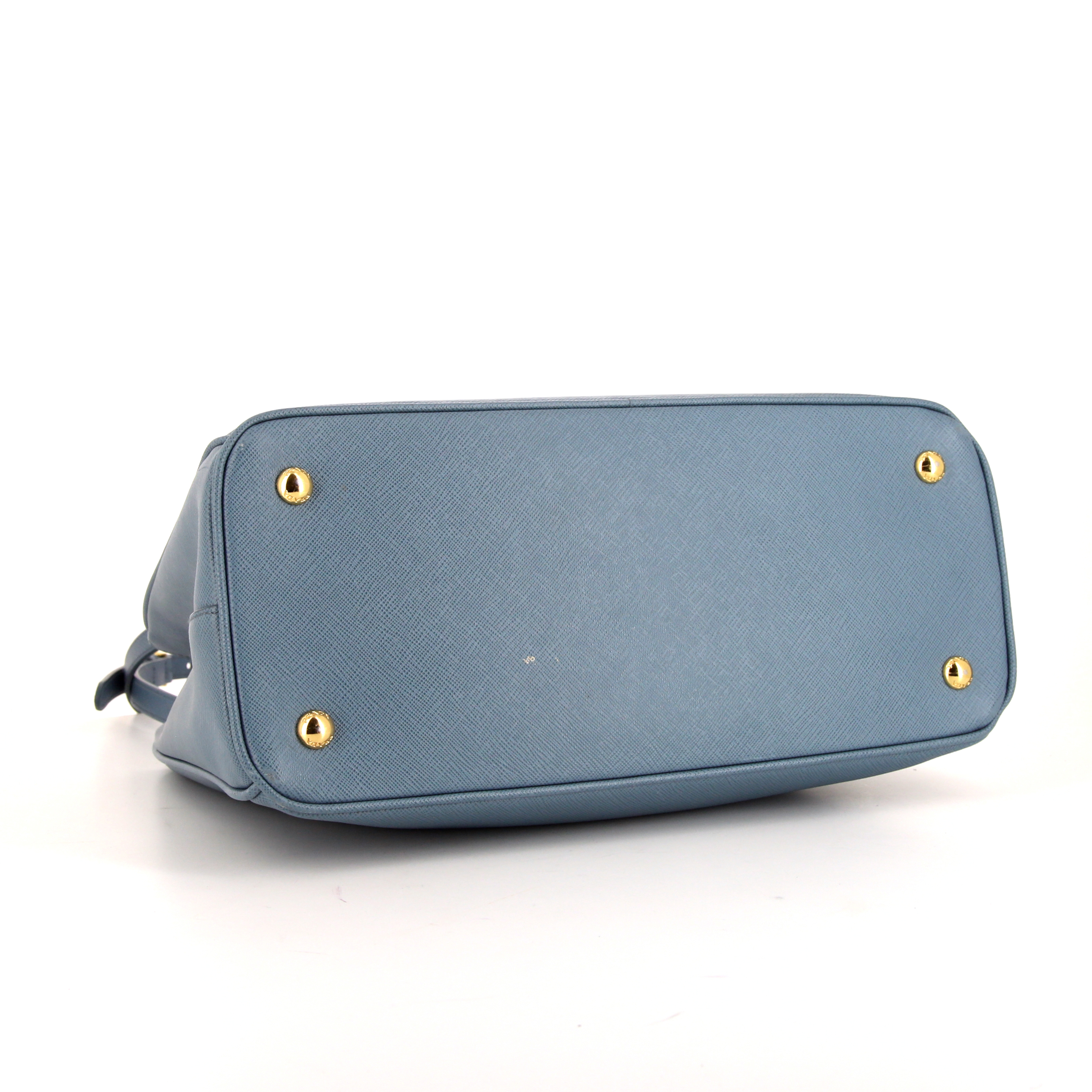 Prada Galleria handbag in blue leather - Detail D5