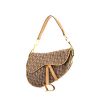 Dior Saddle handbag in brown monogram canvas Oblique and natural leather - 00pp thumbnail