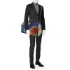 Borsa da viaggio Louis Vuitton Keepall 50 2054 in tela multicolore e pelle nera - Detail D2 thumbnail