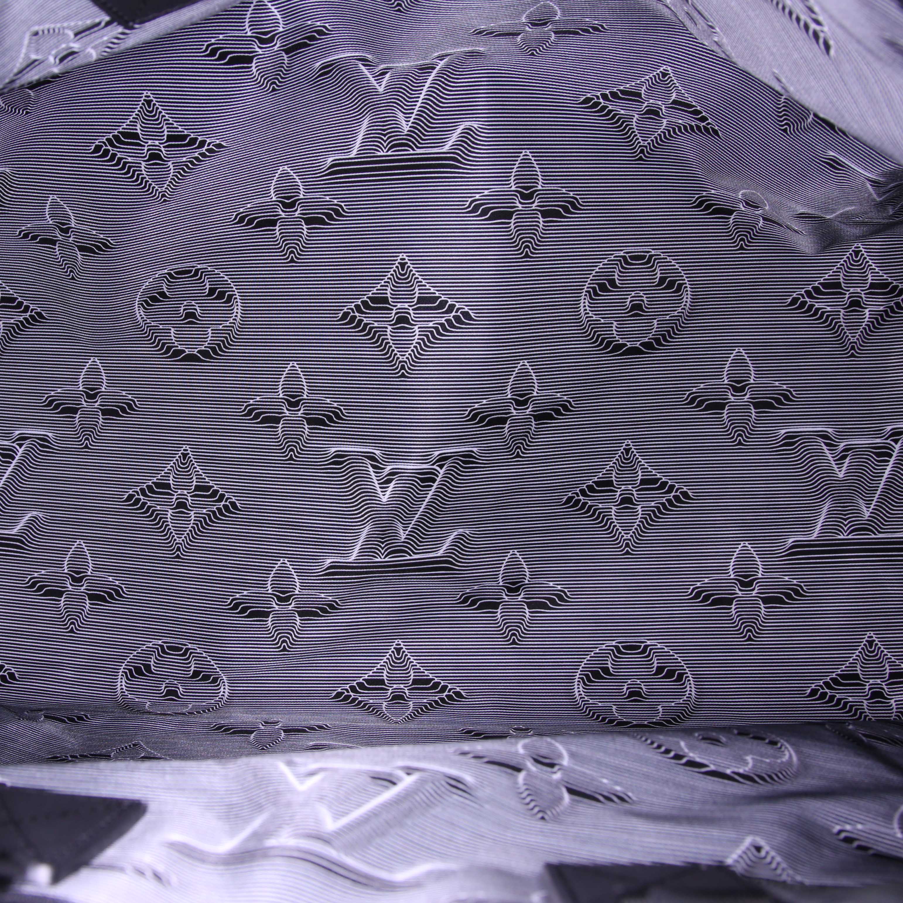 Louis Vuitton Keepall 50 2054 travel bag in multicolor canvas and black leather - Detail D3