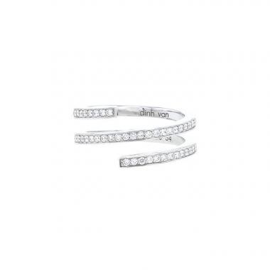 Dinh Van Spirale medium model ring in white gold and diamonds