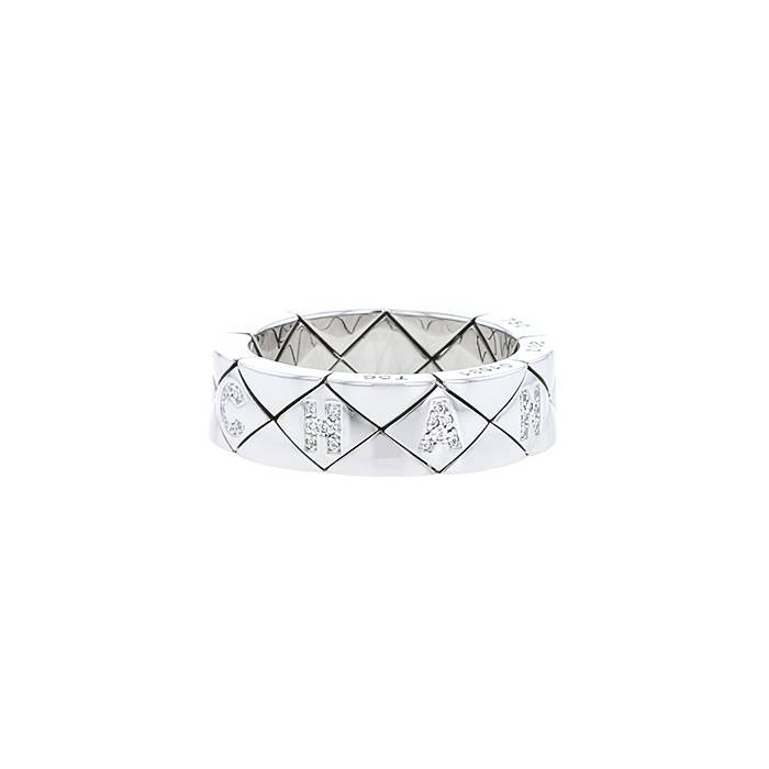 Chanel Matelassé ring in white gold and diamonds - 00pp
