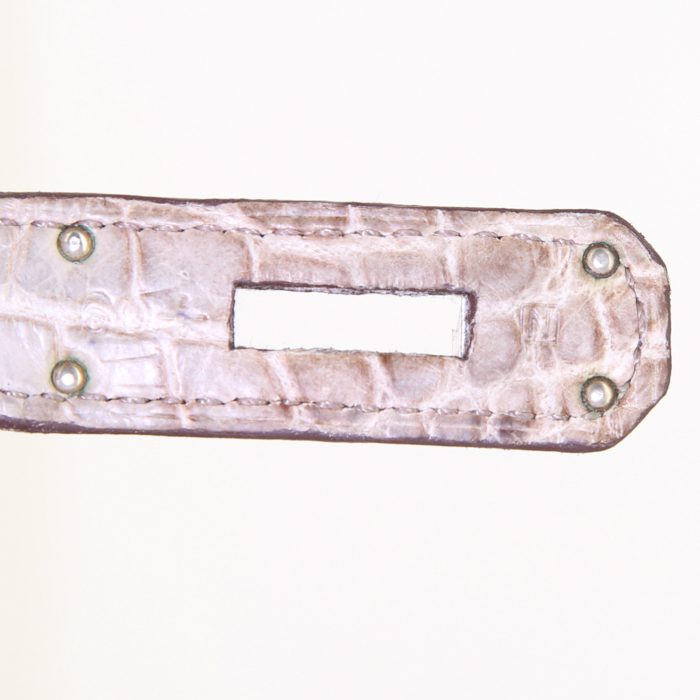 Borsa Hermes Birkin 30 cm in coccodrillo niloticus grigio - Detail D4