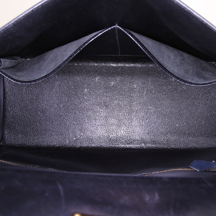 Hermes Kelly 35 cm handbag in black box leather - Detail D3