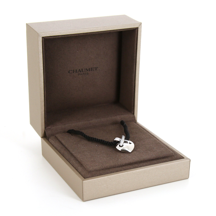 Colgante Chaumet Lien modelo mediano en oro blanco y diamantes - Detail D2