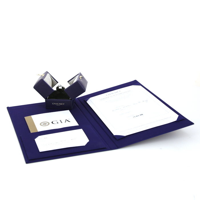 Anello solitario Chaumet Lien in platino e diamanti - Detail D2