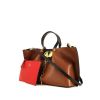 Valentino Garavani Escape shopping bag in brown and black leather - 00pp thumbnail