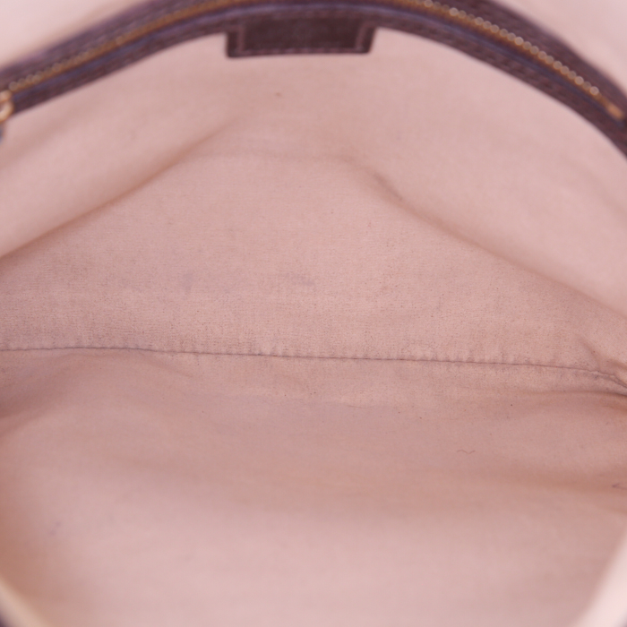 Sac cabas Louis Vuitton Idylle Françoise en toile monogram rouge et cuir marron - Detail D3