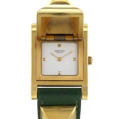 Orologio Hermes Médor in oro placcato Circa  1990