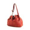 Bolso para llevar al hombro Dior Cannage en cuero acolchado rojo - 00pp thumbnail