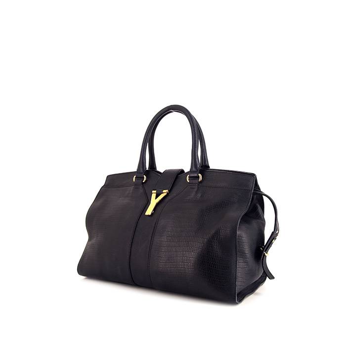 Yves Saint Laurent Chyc handbag in navy blue leather - 00pp