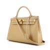 Kelly 32 cm handbag in beige leather - 00pp thumbnail